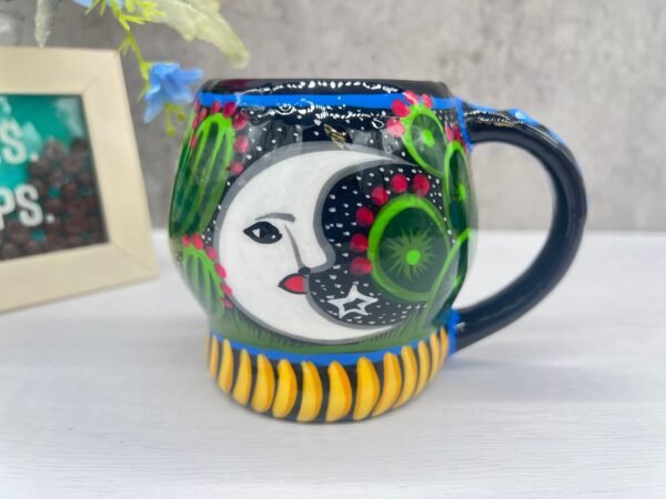 Cappuccino Skull Coffee Cup Made Of Clay Handmade And Handmade Painted Lead Free Guerrero Pottery, Coffee Cup Unique Designs For Expresso - Image 5