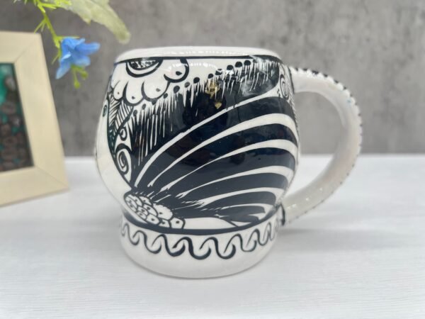 Cappuccino Skull Coffee Cup Made Of Clay Handmade And Handmade Painted Lead Free Guerrero Pottery, Coffee Cup Unique Designs For Expresso - Image 5