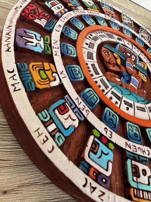 Prehispanic Mayan Art, Mayan calendar, Mexican painting, Wood carving, Handcrafted ASK FOR CUSTOMIZE - Image 4