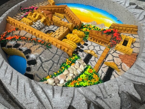 Wall Art 3D In Rock Pomez And Quarry Frame/ Hand Carved And Design In Mexico Unique  Charm And Colorful Folk Wall Art Landscape Painting - Image 3