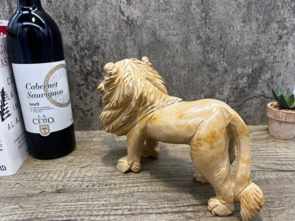 Lion figurine, Marble sculpture, Carved lion, Lion sculpture, carved stone animal - Image 4