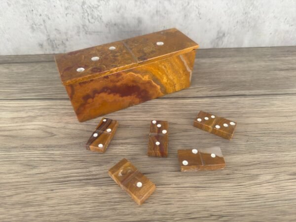 Domino Set Made Of Marble, Hand Carved And Elegant Design To Play And To Decor. From Puebla Mexico, Table Games, Family Games. Perfect Gift - Image 3
