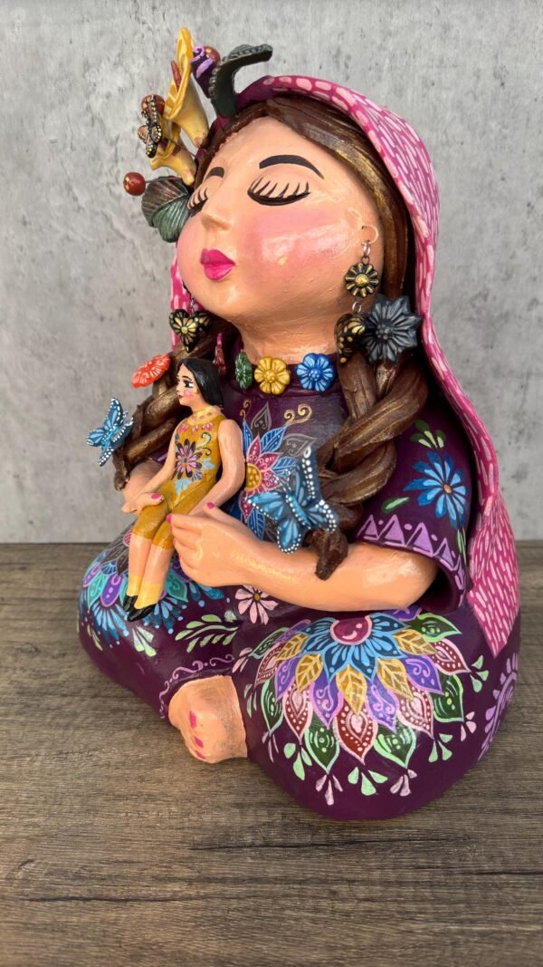 Pachamama Handmade Sculpture – Mexican Mother Earth Art, Colorful Clay Figurine, Spiritual Decor, Indigenous Folk Art, Home Decor Metepec - Image 4