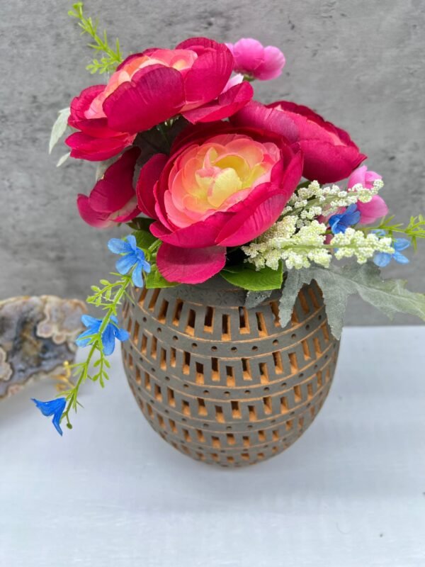 Mexican pottery, Clay plant pot, Pottery luminary, White clay vase, Mexican vase, Mexican clay pot, Oaxaca pottery, White pottery vase - Image 3