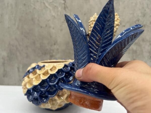 Mexican pottery, Pineapple decor, Mexican decoration, Pineapple sculpture, Glazed clay pineapple, Pottery from Michoacan - Image 3