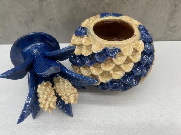 Mexican pottery, Pineapple decor, Mexican decoration, Pineapple sculpture, Glazed clay pineapple, Pottery from Michoacan - Image 4