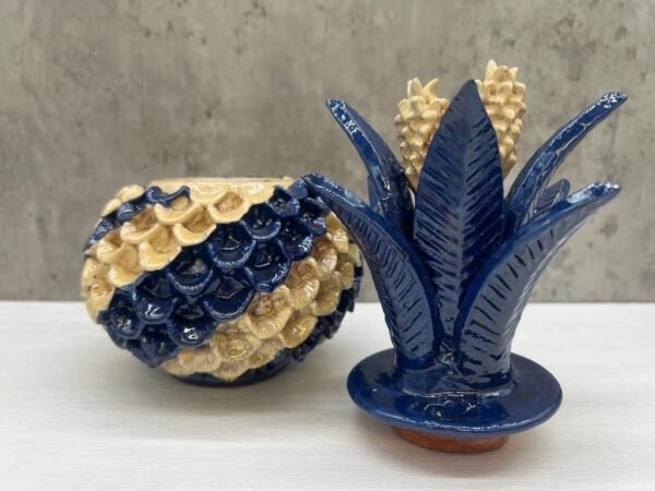 Mexican pottery, Pineapple decor, Mexican decoration, Pineapple sculpture, Glazed clay pineapple, Pottery from Michoacan - Image 5