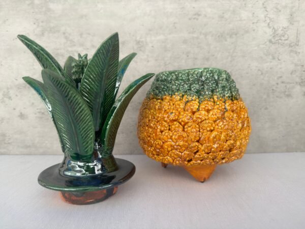 Mexican pottery, Pineapple decor, Mexican decoration, Pineapple sculpture, Glazed clay pineapple, Pottery from Michoacan - Image 3
