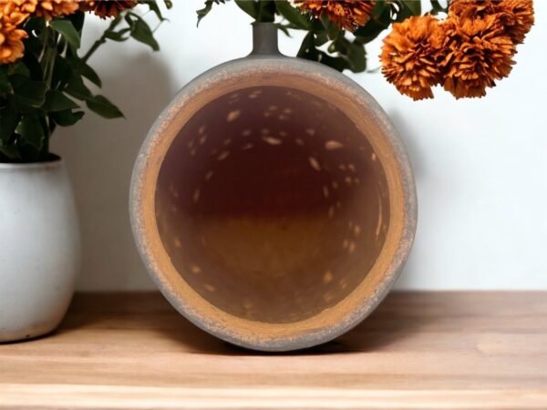 Oaxaca Vase White And Brown Clay Handcrafted Plant Pot, Pottery Luminary, White Clay Vase, Mexican Vase, Oaxaca Pottery For Home Decor - Image 3