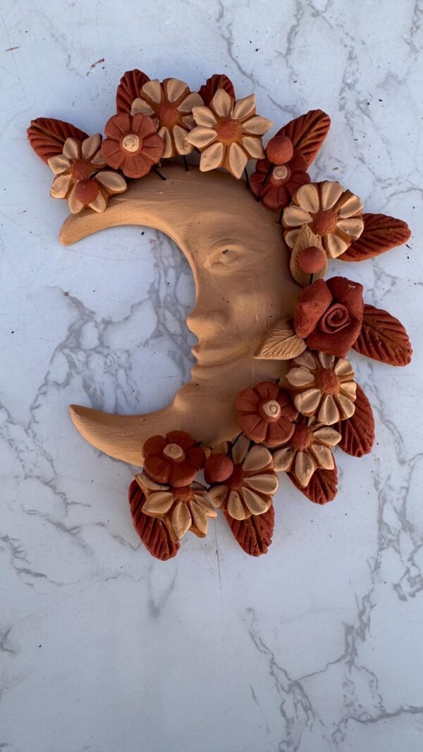 Filigrana Clay Moon Wall Hanging Ornament Artistic  Oaxaca México By Artisans Handmade Crafts, Home Decor Folk Art,  Pastillaje Technique - Image 3