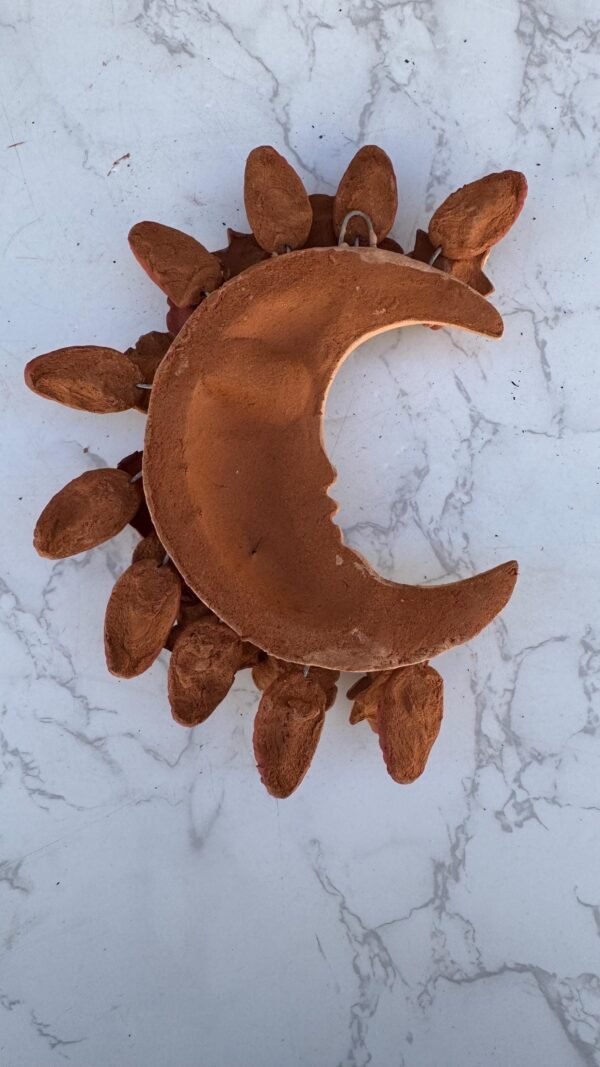 Filigrana Clay Moon Wall Hanging Ornament Artistic  Oaxaca México By Artisans Handmade Crafts, Home Decor Folk Art,  Pastillaje Technique - Image 4