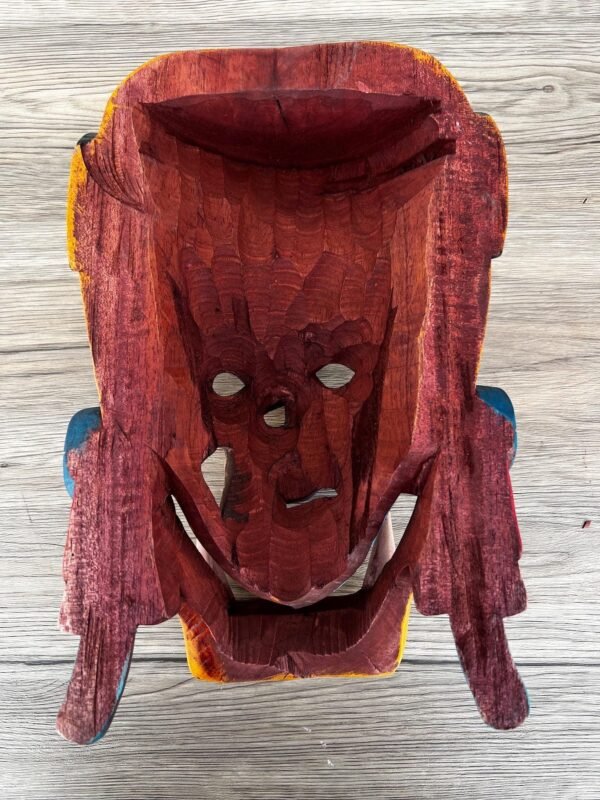 Prehispanic Wooden Mask, Mayan Culture, Made By Mayan Artisans Yucatán MEX Wall Art, Hand Carved And Painted Cedar Wood Folk Art WeCUSTOMIZE - Image 4