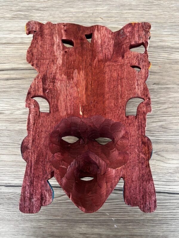 Prehispanic Wooden Mask, Mayan Culture, Made By Mayan Artisans Yucatán MEX Wall Art, Hand Carved And Painted Cedar Wood Folk Art WeCUSTOMIZE - Image 4