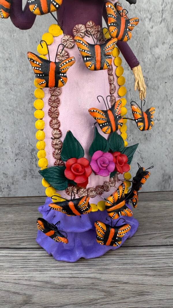 16” Catrina Michoacán Original Clay Handcrafted Frida Kahlo Doll, Day Of The Dead, Human Skeleton, Mexican Decorations, Sugar Skull - Image 4