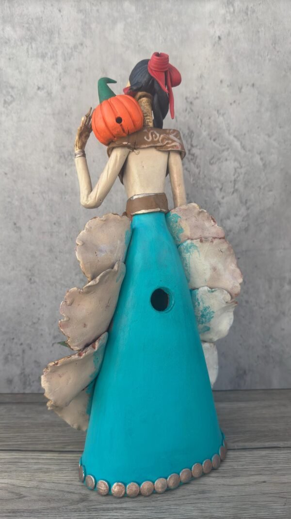 16” Catrina Michoacán Original Clay Handcrafted Frida Kahlo Doll, Day Of The Dead, Human Skeleton, Mexican Decorations, Sugar Skull - Image 5