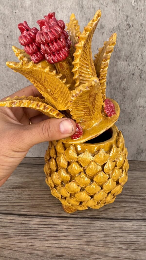 Mexican pottery, Pineapple decor, Mexican decoration, Pineapple sculpture, Glazed clay pineapple, Pottery from Michoacan - Image 3