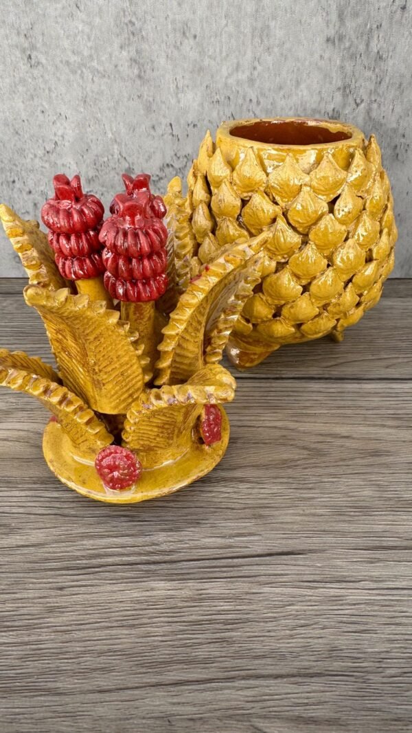 Mexican pottery, Pineapple decor, Mexican decoration, Pineapple sculpture, Glazed clay pineapple, Pottery from Michoacan - Image 4