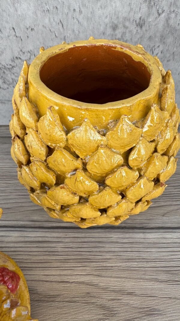 Mexican pottery, Pineapple decor, Mexican decoration, Pineapple sculpture, Glazed clay pineapple, Pottery from Michoacan - Image 5
