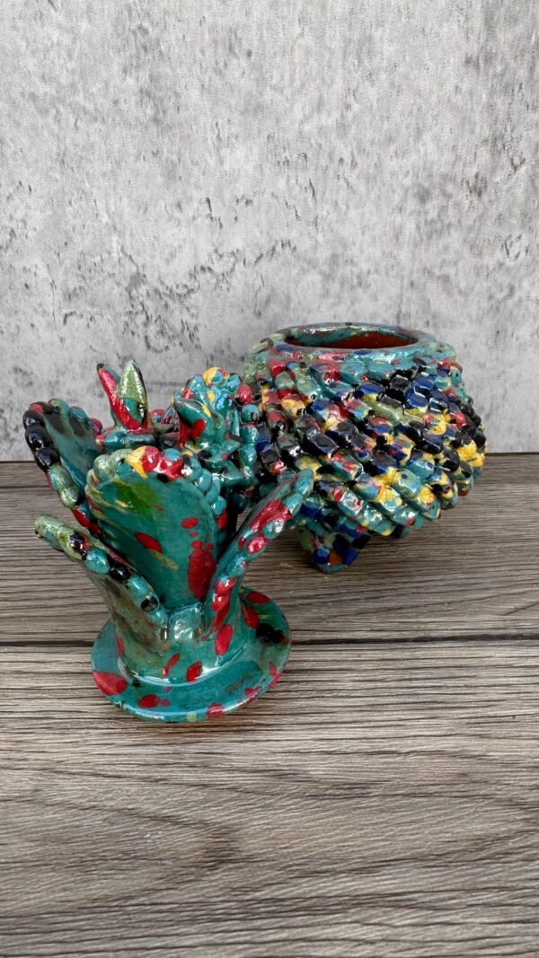 Mexican pottery, Pineapple decor, Mexican decoration, Pineapple sculpture, Glazed clay pineapple, Pottery from Michoacan - Image 4