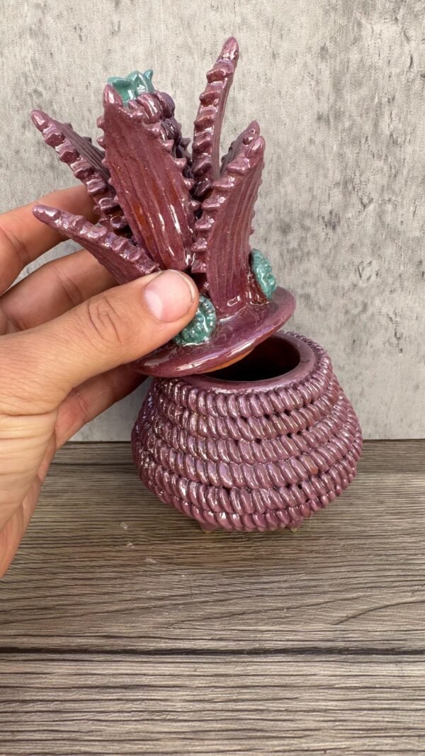 Mexican pottery, Pineapple decor, Mexican decoration, Pineapple sculpture, Glazed clay pineapple, Pottery from Michoacan - Image 3