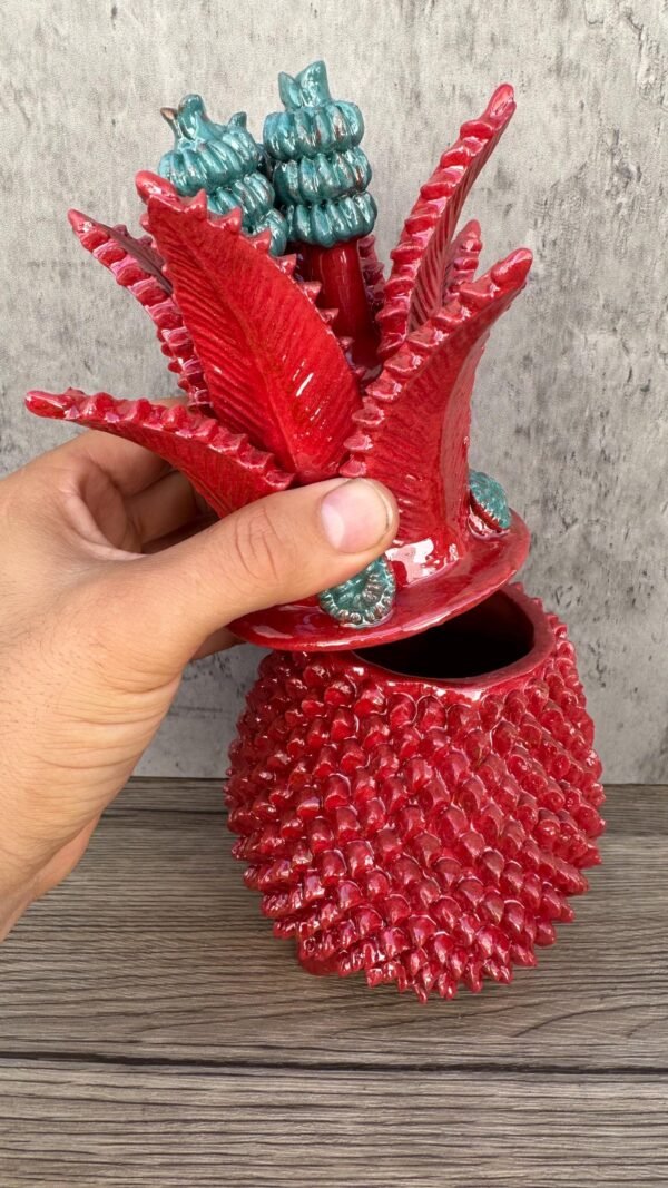 Mexican pottery, Pineapple decor, Mexican decoration, Pineapple sculpture, Glazed clay pineapple, Pottery from Michoacan - Image 3