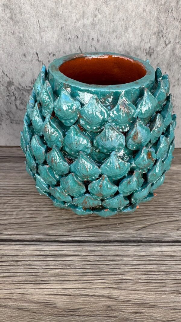 Mexican pottery, Pineapple decor, Mexican decoration, Pineapple sculpture, Glazed clay pineapple, Pottery from Michoacan - Image 5