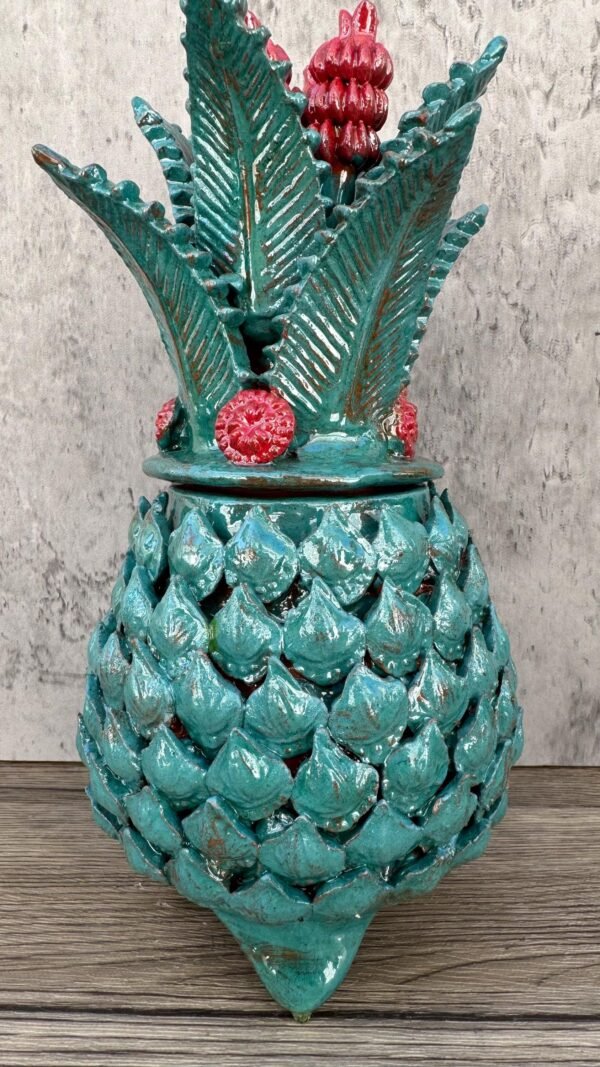 Mexican pottery, Pineapple decor, Mexican decoration, Pineapple sculpture, Glazed clay pineapple, Pottery from Michoacan - Image 6