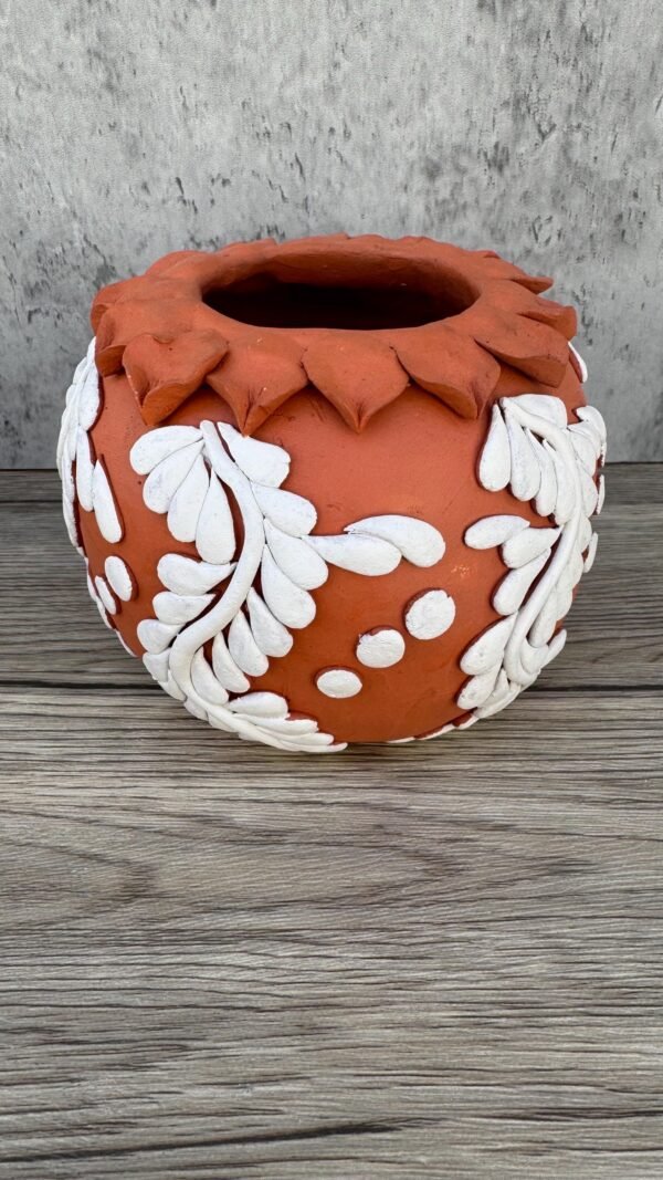Embroidered Clay Vase From Oaxaca México Home Decor Handcrafted Jarron Barro Bordado Oaxaca Handmade Unique Designs From Artisans - Image 3