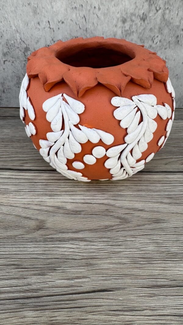 Embroidered Clay Vase From Oaxaca México Home Decor Handcrafted Jarron Barro Bordado Oaxaca Handmade Unique Designs From Artisans - Image 4