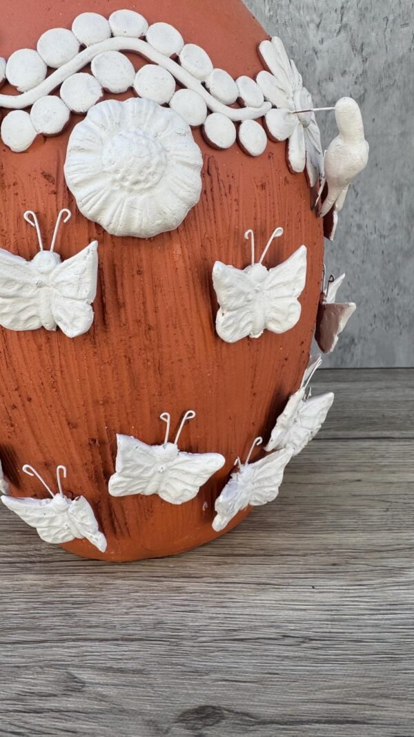 Embroidered Clay Vase From Oaxaca México Home Decor Handcrafted Jarron Barro Bordado Oaxaca Handmade Unique Designs From Artisans - Image 5