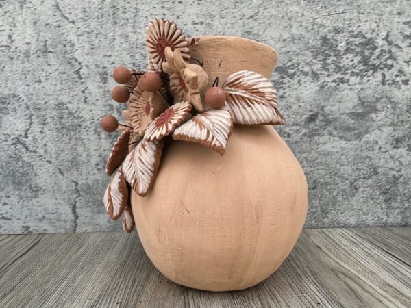 Filigrana Clay Vase Artistic From Oaxaca México By Artisans Handmade Crafts, Home Decor Folk Art, Dry Flower Pastillaje Technique Collectors - Image 3