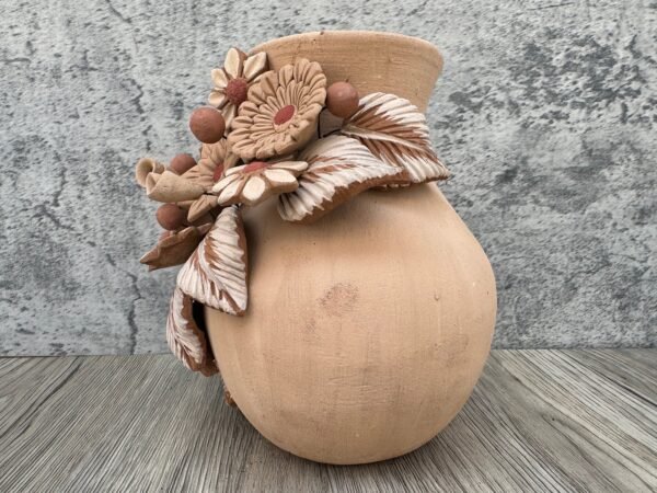 Filigrana Clay Vase Artistic From Oaxaca México By Artisans Handmade Crafts, Home Decor Folk Art, Dry Flower Pastillaje Technique Collectors - Image 3