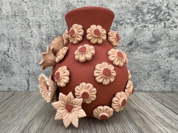 Filigrana Clay Vase Artistic From Oaxaca México By Artisans Handmade Crafts, Home Decor Folk Art, Dry Flower Pastillaje Technique Collectors - Image 3
