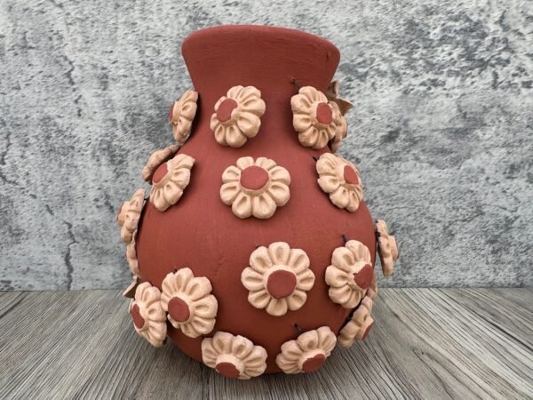 Filigrana Clay Vase Artistic From Oaxaca México By Artisans Handmade Crafts, Home Decor Folk Art, Dry Flower Pastillaje Technique Collectors - Image 4