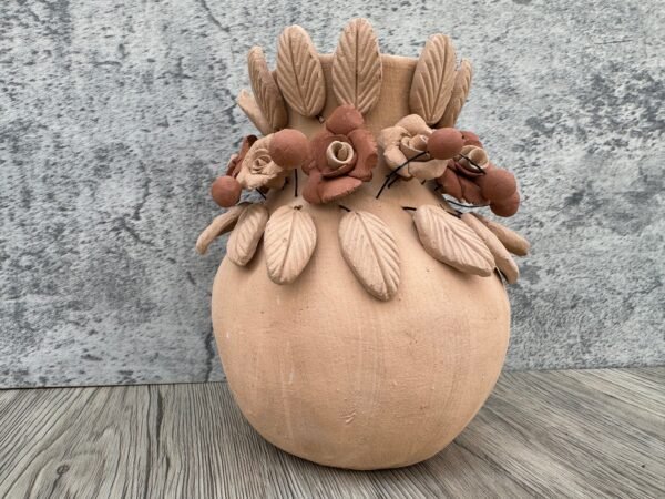 Filigrana Clay Vase Artistic From Oaxaca México By Artisans Handmade Crafts, Home Decor Folk Art, Dry Flower Pastillaje Technique Collectors - Image 4