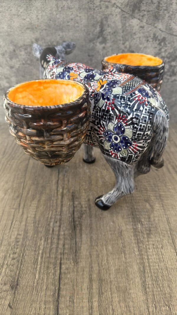 Donkey Pot Planter (2) Talavera  Figurine  Ceramic Pottery Artisan Hand Painted Farmhouse Decor Vibrant Folk Art from Puebla  Decor Burrito - Image 4
