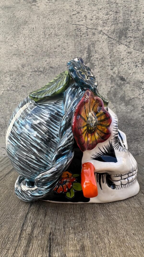 Catrina Handmade Talavera Day of the Dead  Colorful Ceramic Folk Art from Puebla, Mexico Día de los Muertos Skeleton Figurine Wedding Gift - Image 4