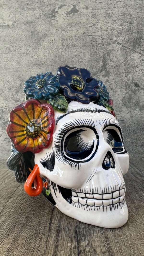 Catrina Handmade Talavera Day of the Dead  Colorful Ceramic Folk Art from Puebla, Mexico Día de los Muertos Skeleton Figurine Wedding Gift - Image 5