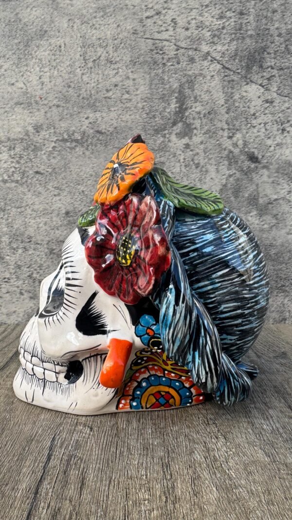 Catrina Handmade Talavera Day of the Dead  Colorful Ceramic Folk Art from Puebla, Mexico Día de los Muertos Skeleton Figurine Wedding Gift - Image 3