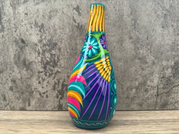 Mini Chimney Incense Burner Made Of Clay Hand Painted Guerrero, Culture Of Mexico Candle Holder For Indoor Home Decor With Vibrant Colors - Image 4