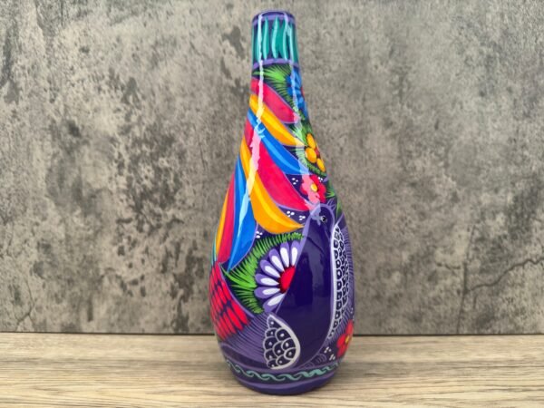 Mini Chimney Incense Burner Made Of Clay Hand Painted Guerrero, Culture Of Mexico Candle Holder For Indoor Home Decor With Vibrant Colors - Image 4