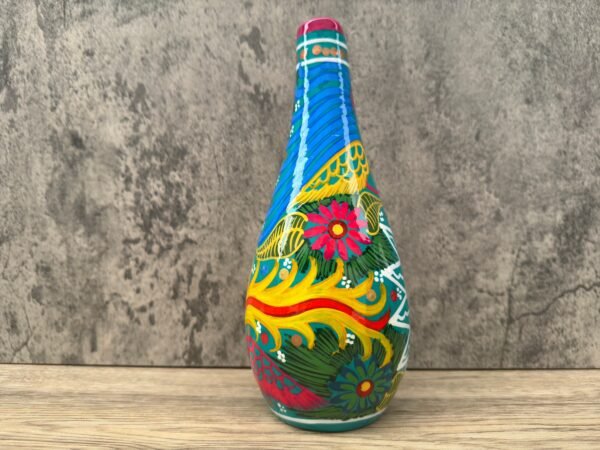 Mini Chimney Incense Burner Made Of Clay Hand Painted Guerrero, Culture Of Mexico Candle Holder For Indoor Home Decor With Vibrant Colors - Image 4