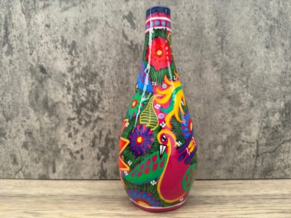 Mini Chimney Incense Burner Made Of Clay Hand Painted Guerrero, Culture Of Mexico Candle Holder For Indoor Home Decor With Vibrant Colors - Image 3