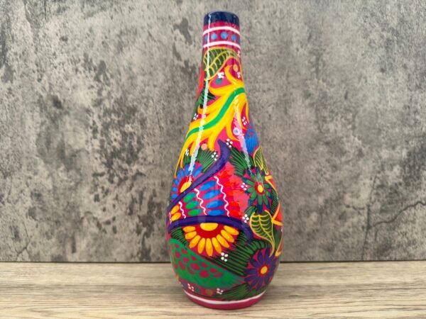 Mini Chimney Incense Burner Made Of Clay Hand Painted Guerrero, Culture Of Mexico Candle Holder For Indoor Home Decor With Vibrant Colors - Image 4
