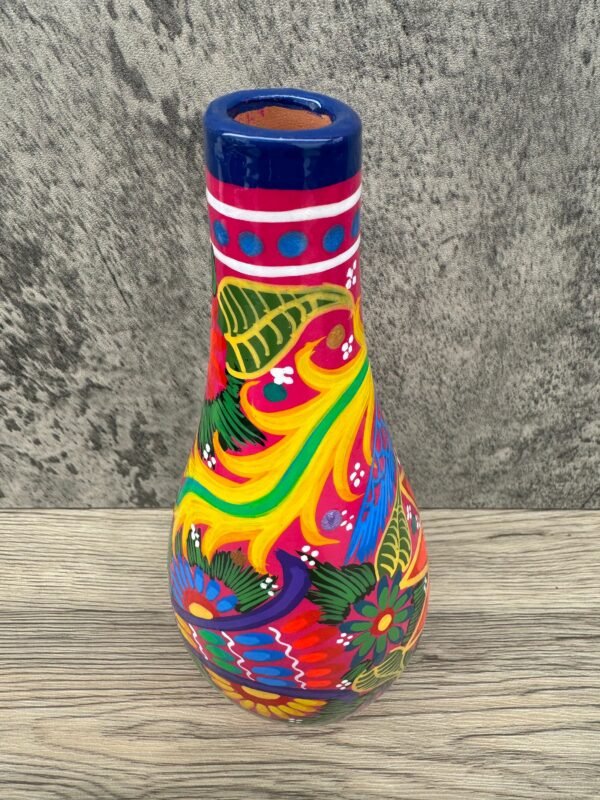 Mini Chimney Incense Burner Made Of Clay Hand Painted Guerrero, Culture Of Mexico Candle Holder For Indoor Home Decor With Vibrant Colors - Image 5