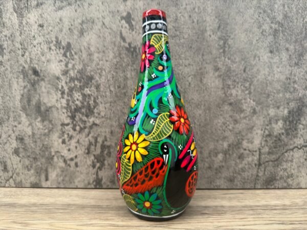 Mini Chimney Incense Burner Made Of Clay Hand Painted Guerrero, Culture Of Mexico Candle Holder For Indoor Home Decor With Vibrant Colors - Image 3