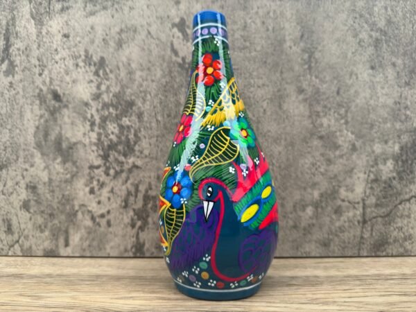 Mini Chimney Incense Burner Made Of Clay Hand Painted Guerrero, Culture Of Mexico Candle Holder For Indoor Home Decor With Vibrant Colors - Image 3