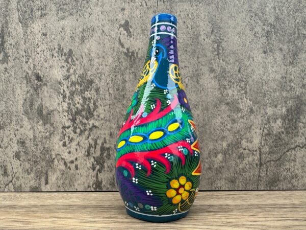 Mini Chimney Incense Burner Made Of Clay Hand Painted Guerrero, Culture Of Mexico Candle Holder For Indoor Home Decor With Vibrant Colors - Image 4