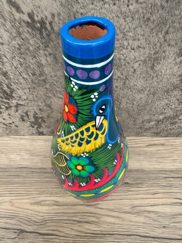 Mini Chimney Incense Burner Made Of Clay Hand Painted Guerrero, Culture Of Mexico Candle Holder For Indoor Home Decor With Vibrant Colors - Image 5