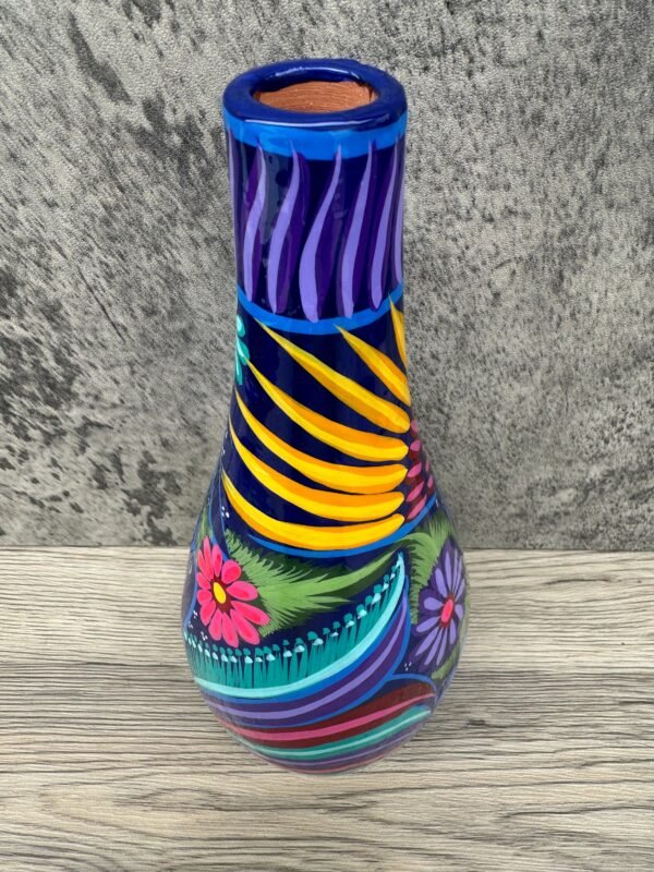 Mini Chimney Incense Burner Made Of Clay Hand Painted Guerrero, Culture Of Mexico Candle Holder For Indoor Home Decor With Vibrant Colors - Image 5